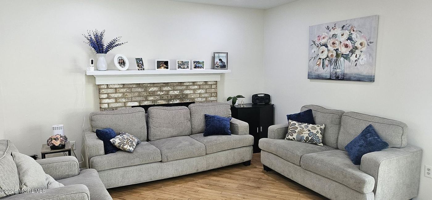 Living room with fireplace