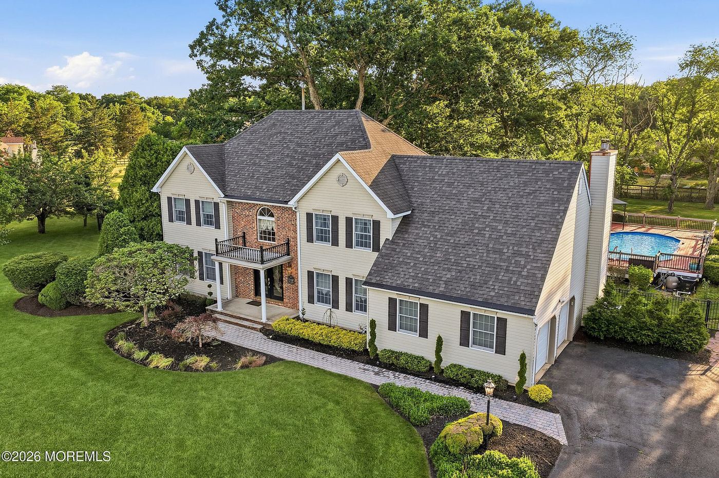 2110 Orien Road with pool and deck, aerial view